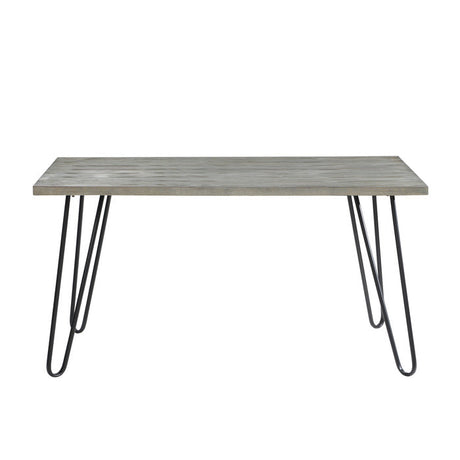Keene Light Gray/Black Metal Dining Table - Ornate Home