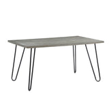 Keene Light Gray/Black Metal Dining Table - Ornate Home
