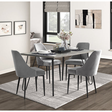 Keene Light Gray/Black Metal Dining Table - Ornate Home