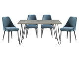 Keene Light Gray / Blue 5-piece Dinig Table Set - Ornate Home