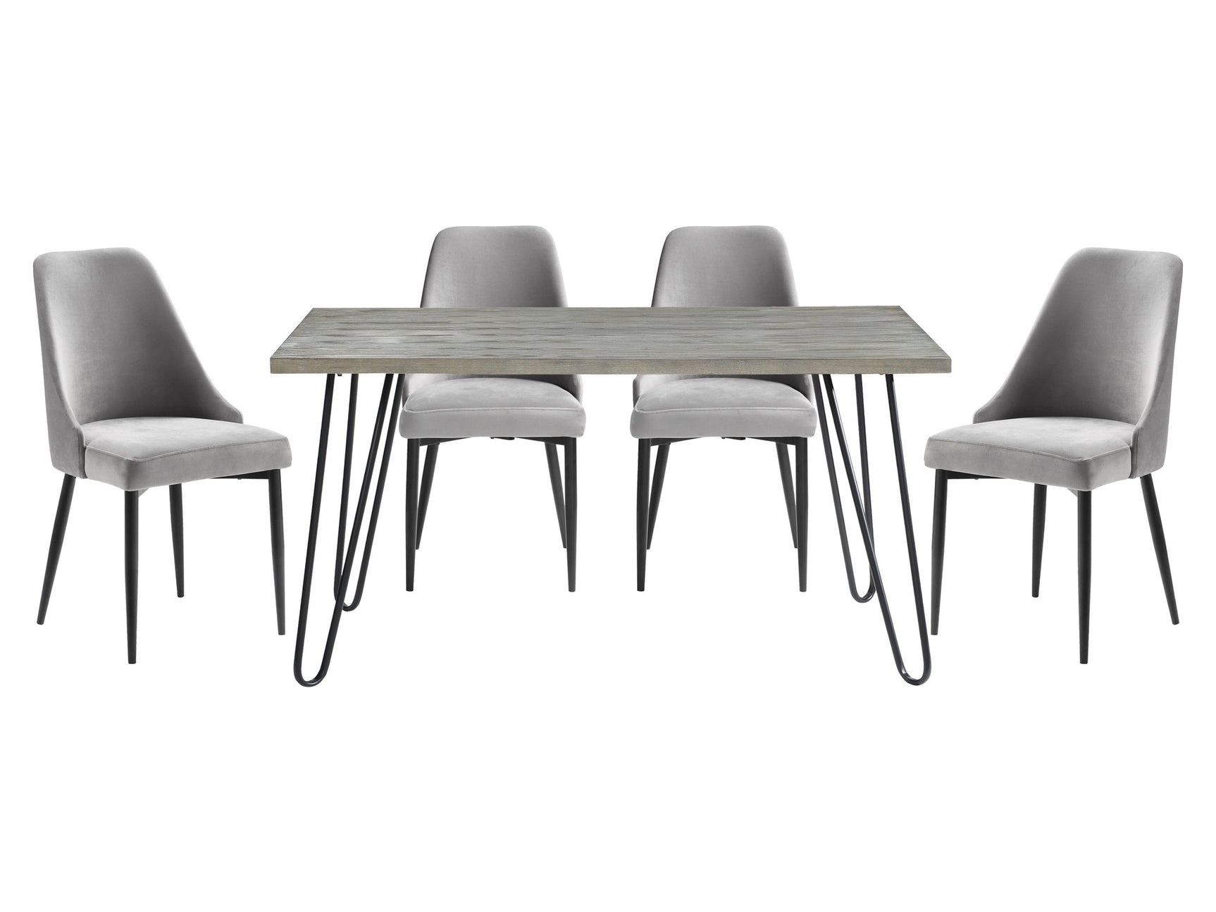 Keene Light Gray / Gray 5-piece Dinig Table Set - Ornate Home