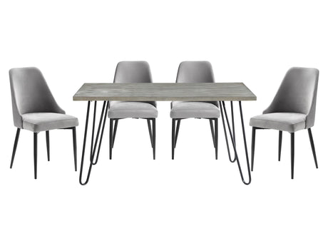 Keene Light Gray / Gray 5-piece Dinig Table Set - Ornate Home