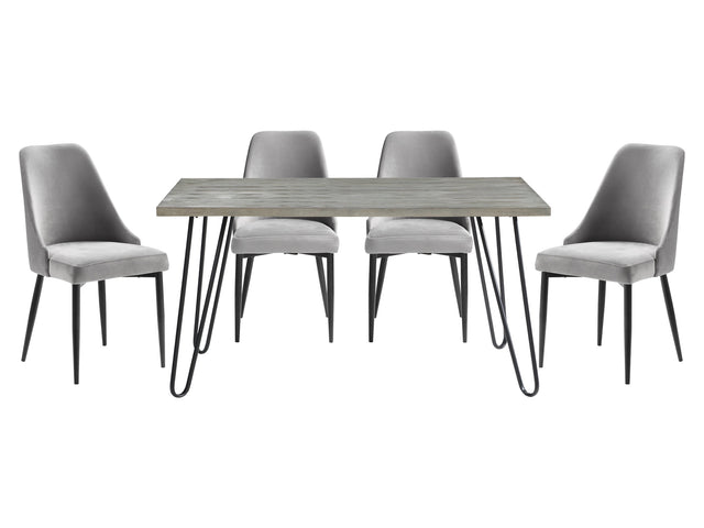 Keene Light Gray / Gray 5-piece Dinig Table Set - Ornate Home