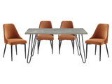 Keene Light Gray / Orange 5-piece Dinig Table Set - Ornate Home