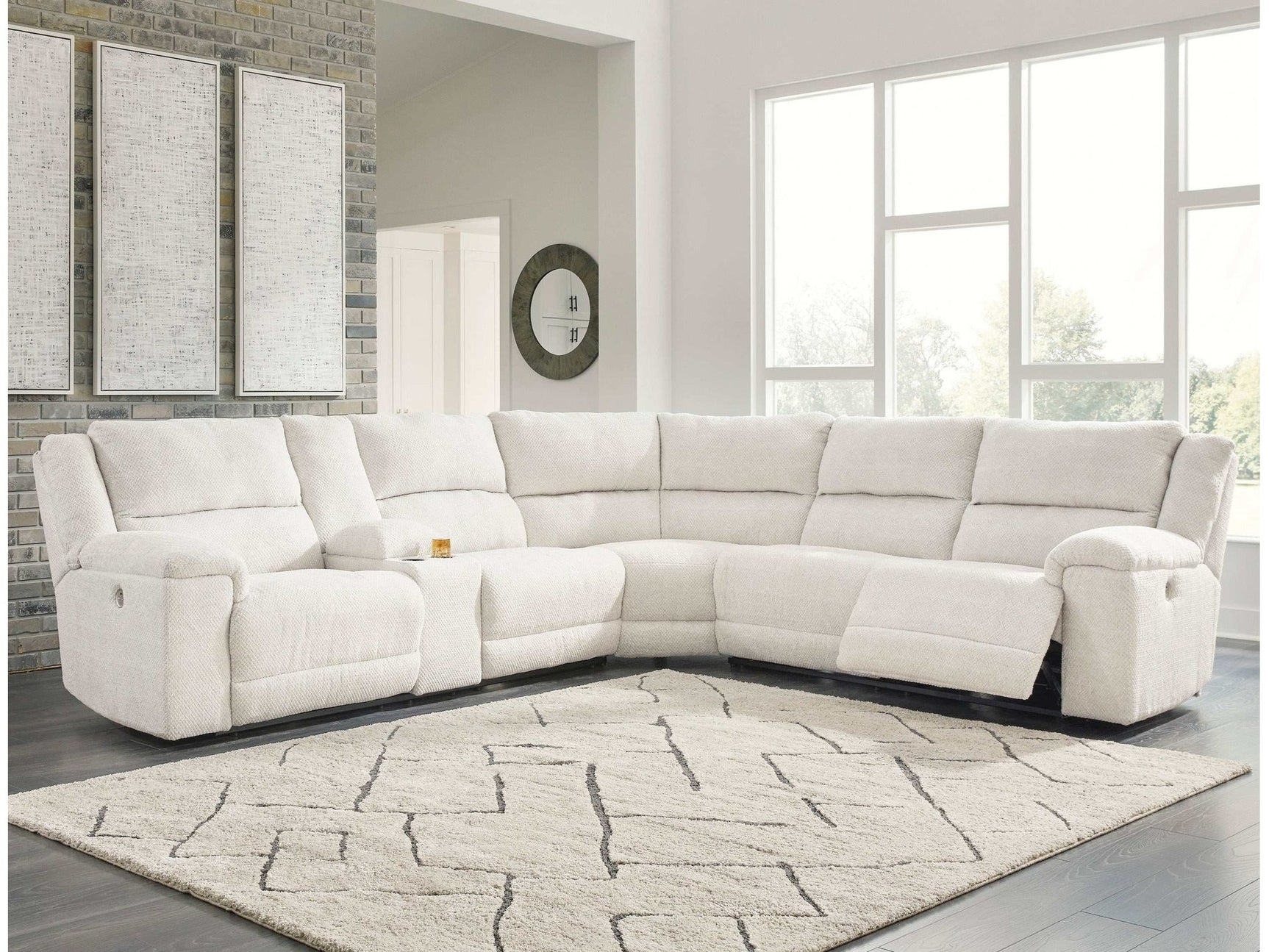 Keensburg Linen 3pc Power Reclining Sectional (left-arm Console) - Ornate Home