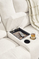 Keensburg Linen 3pc Power Reclining Sectional (left-arm Console) - Ornate Home