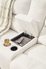 Keensburg Linen 3pc Power Reclining Sectional (right-arm Console) - Ornate Home