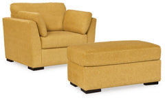 Keerwick Sunflower Oversized Chair and Ottoman - Ornate Home