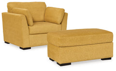 Keerwick Sunflower Sofa, Loveseat, Oversized Chair and Ottoman - Ornate Home