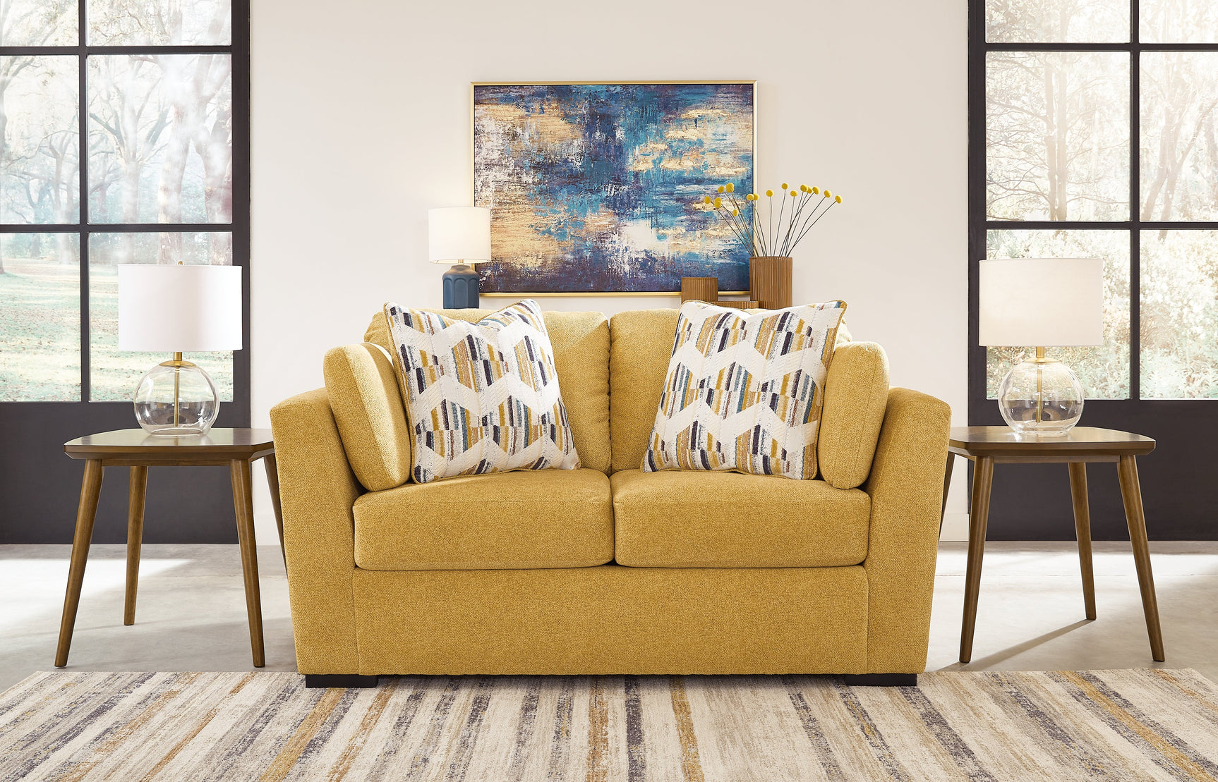 Keerwick Sunflower Sofa and Loveseat - Ornate Home