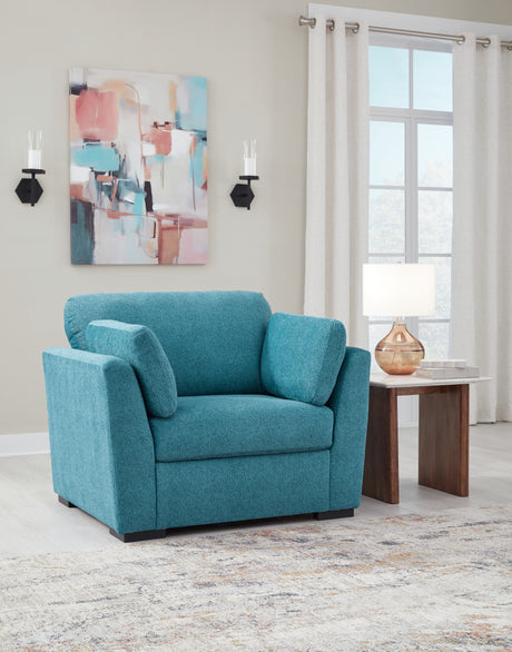 Keerwick Teal Loveseat & 2 Oversized Chairs - Ornate Home