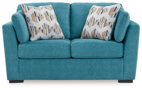 Keerwick Teal Queen Sofa Sleeper & Loveseat & Ottoman - Ornate Home