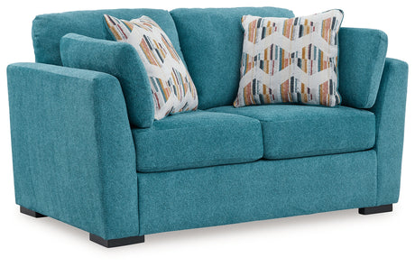 Keerwick Teal Queen Sofa Sleeper & Loveseat & Ottoman - Ornate Home