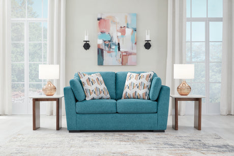 Keerwick Teal Queen Sofa Sleeper, Loveseat and Oversized Chair - Ornate Home
