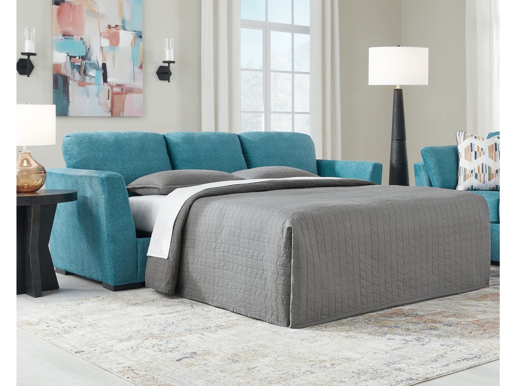 Keerwick Teal Queen Sofa Sleeper (Online Special Price) - Ornate Home