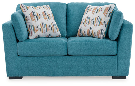 Keerwick Teal Sofa, Loveseat, Oversized Chair and Ottoman - Ornate Home