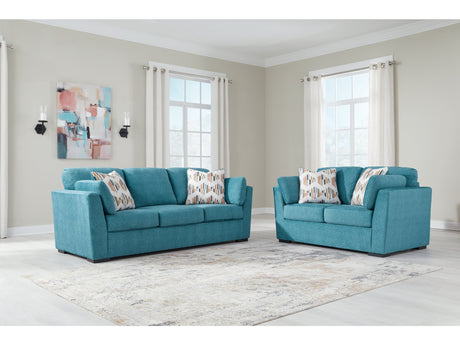 Keerwick Teal Sofa and Loveseat - Ornate Home