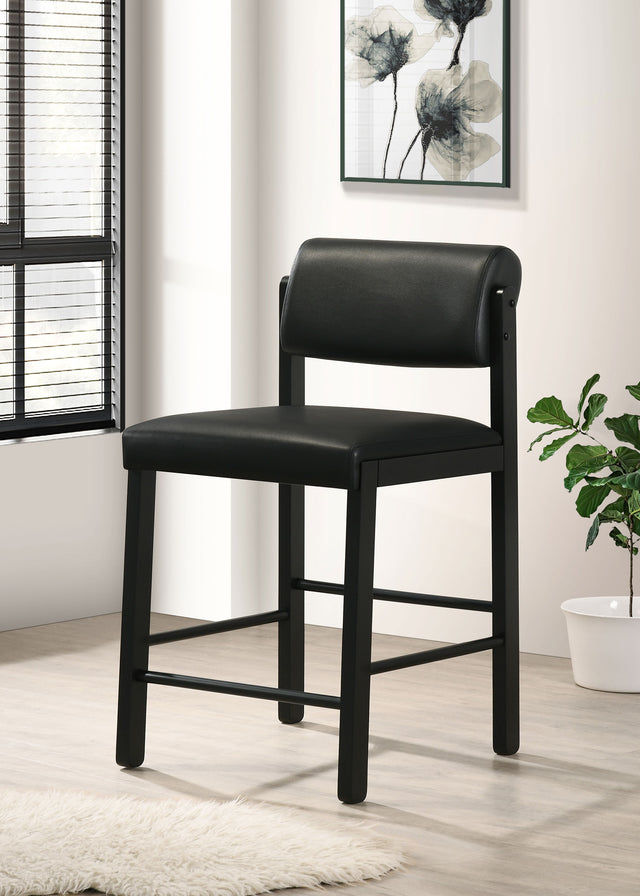 Kehoe Black Upholstered Counter Height Chair (Set of 2) - Ornate Home
