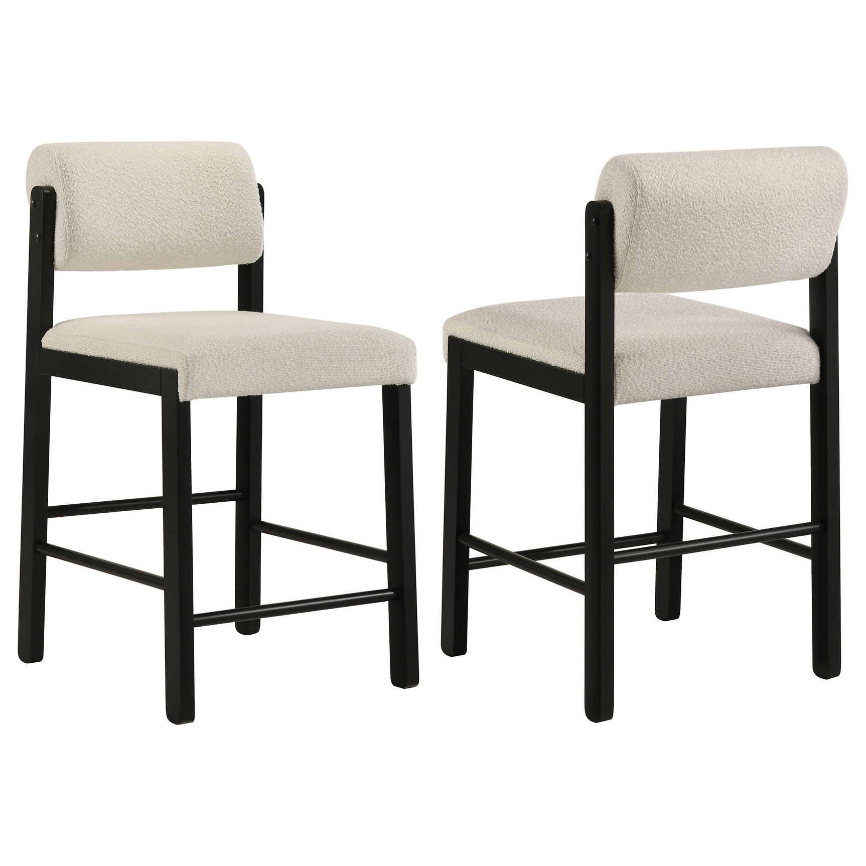 Kehoe Cream/Black Upholstered Counter Height Chair (Set of 2) - Ornate Home