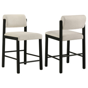 Kehoe Cream/Black Upholstered Counter Height Chair (Set of 2) - Ornate Home