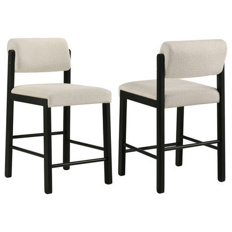 Kehoe Cream/Black Upholstered Counter Height Chair (Set of 2) - Ornate Home