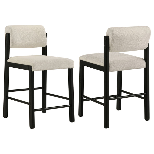 Kehoe Cream/Black Upholstered Counter Height Chair (Set of 2) - Ornate Home