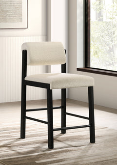 Kehoe Cream/Black Upholstered Counter Height Chair (Set of 2) - Ornate Home