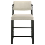 Kehoe Cream/Black Upholstered Counter Height Chair (Set of 2) - Ornate Home