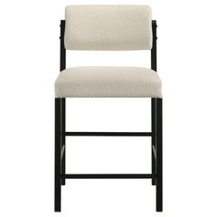 Kehoe Cream/Black Upholstered Counter Height Chair (Set of 2) - Ornate Home