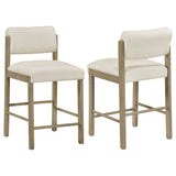 Kehoe Cream/Natural Oak Upholstered Counter Height Chair (Set of 2) - Ornate Home