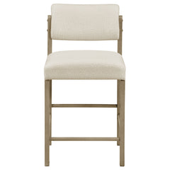 Kehoe Cream/Natural Oak Upholstered Counter Height Chair (Set of 2) - Ornate Home