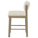 Kehoe Cream/Natural Oak Upholstered Counter Height Chair (Set of 2) - Ornate Home