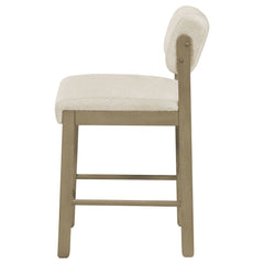 Kehoe Cream/Natural Oak Upholstered Counter Height Chair (Set of 2) - Ornate Home