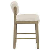 Kehoe Cream/Natural Oak Upholstered Counter Height Chair (Set of 2) - Ornate Home