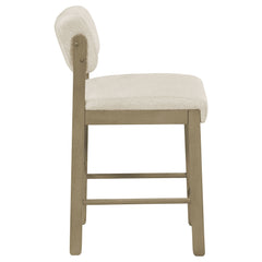 Kehoe Cream/Natural Oak Upholstered Counter Height Chair (Set of 2) - Ornate Home