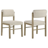 Kehoe Cream/Natural Oak Upholstered Dining Side Chair (Set of 2) - Ornate Home