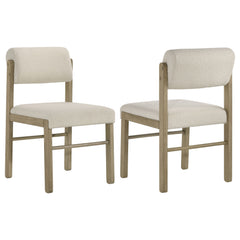 Kehoe Cream/Natural Oak Upholstered Dining Side Chair (Set of 2) - Ornate Home