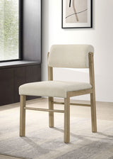 Kehoe Cream/Natural Oak Upholstered Dining Side Chair (Set of 2) - Ornate Home