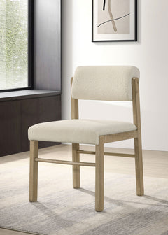 Kehoe Cream/Natural Oak Upholstered Dining Side Chair (Set of 2) - Ornate Home