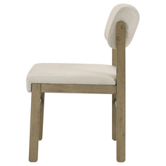 Kehoe Cream/Natural Oak Upholstered Dining Side Chair (Set of 2) - Ornate Home