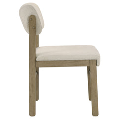 Kehoe Cream/Natural Oak Upholstered Dining Side Chair (Set of 2) - Ornate Home