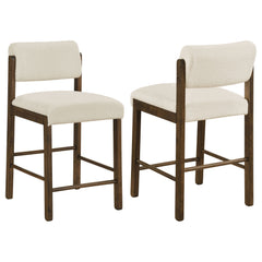Kehoe Cream/Walnut Upholstered Counter Height Chair (Set of 2) - Ornate Home