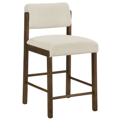 Kehoe Cream/Walnut Upholstered Counter Height Chair (Set of 2) - Ornate Home