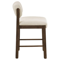Kehoe Cream/Walnut Upholstered Counter Height Chair (Set of 2) - Ornate Home