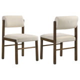 Kehoe Cream/Walnut Upholstered Dining Side Chair (Set of 2) - Ornate Home