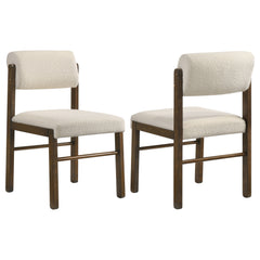 Kehoe Cream/Walnut Upholstered Dining Side Chair (Set of 2) - Ornate Home