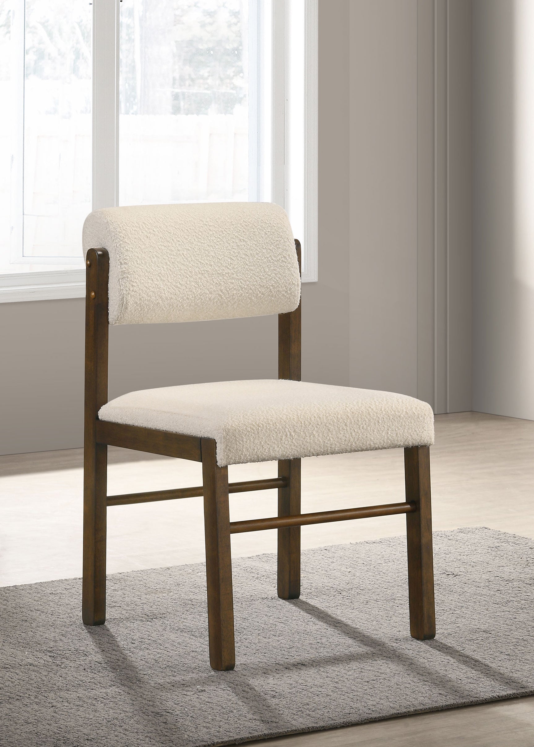 Kehoe Cream/Walnut Upholstered Dining Side Chair (Set of 2) - Ornate Home