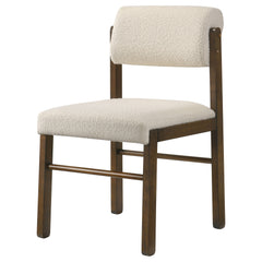Kehoe Cream/Walnut Upholstered Dining Side Chair (Set of 2) - Ornate Home
