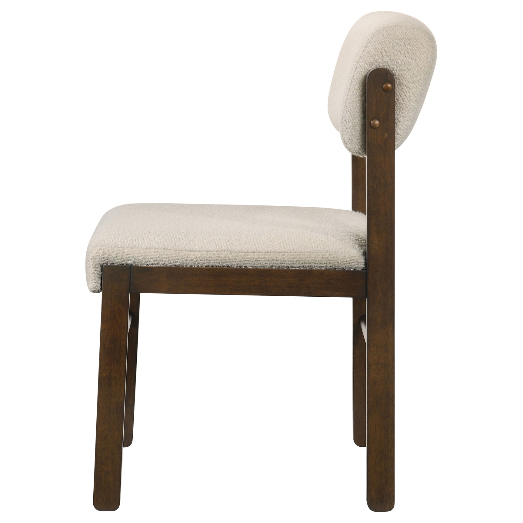 Kehoe Cream/Walnut Upholstered Dining Side Chair (Set of 2) - Ornate Home