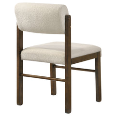 Kehoe Cream/Walnut Upholstered Dining Side Chair (Set of 2) - Ornate Home
